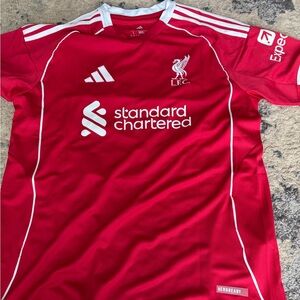 Adidas Red and White Liverpool FC Ekitike Jersey